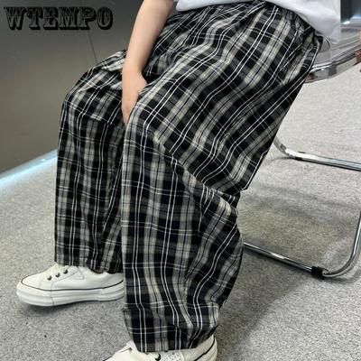 Erkek Çocuk Yaz Ekose Pantolon İnce Bol Günlük Pantolonlar Trend ve Havalı Sivrisinek Kovucu Pantolon