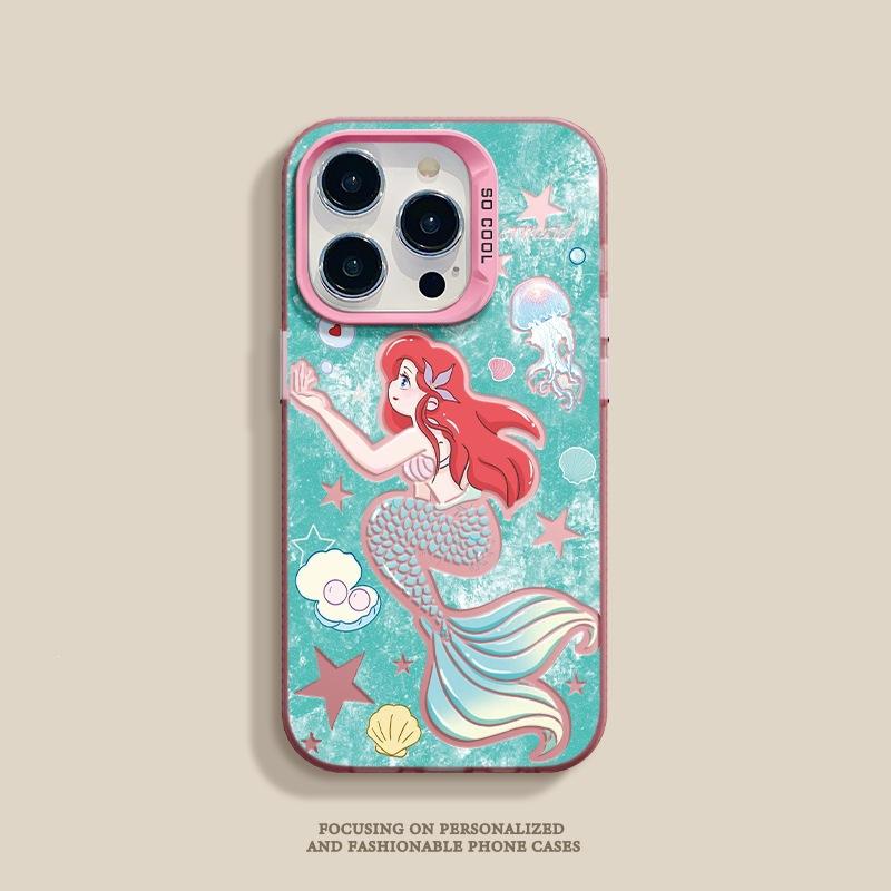 Applicable to Apple 16/15promax mobile phone case iphone14/13 women 12 Xiaomi 11 girlfriend little mermaid