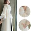 Faux Mink Fur Long Coat Women Warm Elegant Artificial Fox Fur Collar Sheep Fleece Autumn Winter Fur Jacket Ladies Overcoat