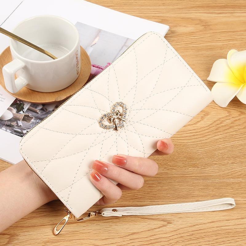 New Women's Long Wallet Simple Single Zipper Women's Bag Change Bag Multi-card Wallet Card Bag