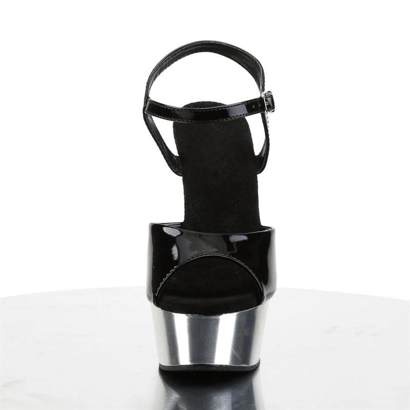 15 cm sexy silver vamp, 6 inch electroplated stiletto sandals/pole dance performance, fashion stage dance shoes