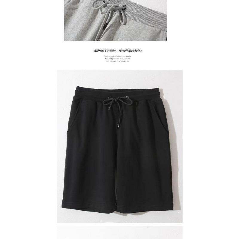 Mens Solid Color Cotton Elastic Waist Casual Shorts