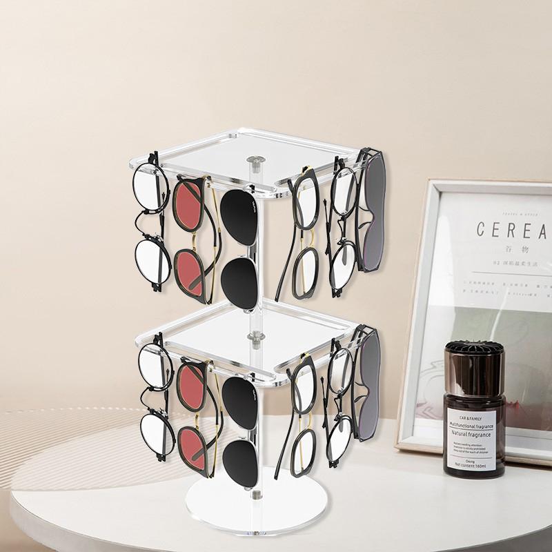 9.88 X 8.31 X 0.83 Inches 360 Rotating Glasses Rack Eyeglass Display Stand Hassle-Free Assembly Modern Elegant Look
