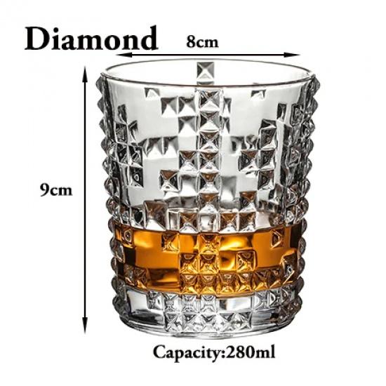 Whiskey Glasses,Scotch Glasses,Old Fashioned Whiskey Glasses/Perfect Gift for Scotch Lovers/Style Glassware for Bourbon/Rum 180-400ml алмаз