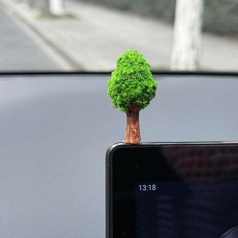 New Car Display Screen Decoration Creative Tree Ornament Car Decor Car Interior Dashboard Ornament Car Center Console Ornament