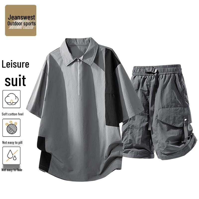 Jeanswest Men s Summer Outdoor Polo T-Shirt & Shorts 2-Piece Set M