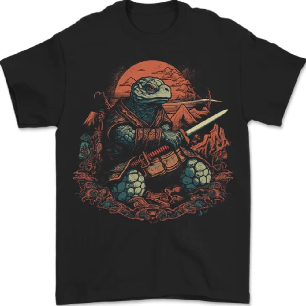 A Fantasy Samurai Turtle Tortoise Mens T-Shirt 100% Cotton XXXL