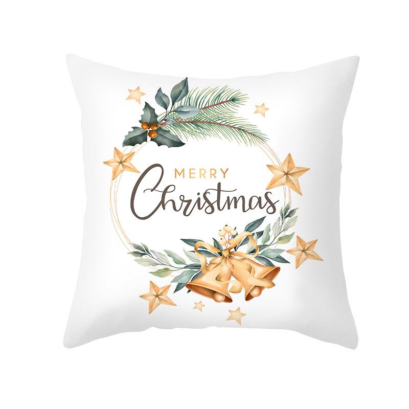 Christmas Pillow Cover Cartoon Letter Print Cushion Cover Office Sofa Pillow Cover Home