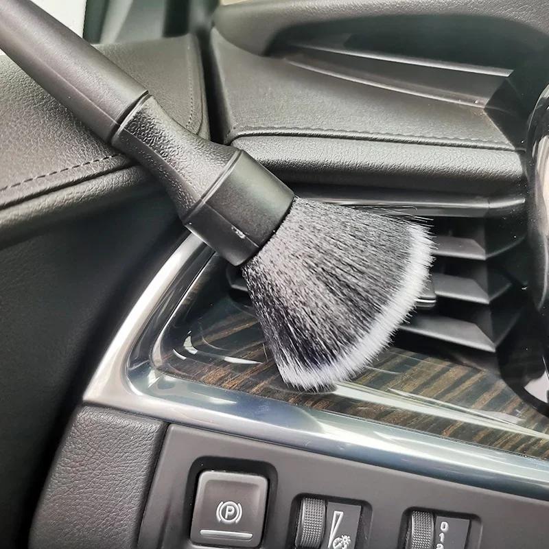 Ultra Soft Synthetic Bristles Detail Brush Car Interior Dash Dusting Brush Automatic Cleaning Tool