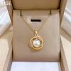 Bird'S Nest Pearl Zircon Light Luxury Temperament Gorgeous Full Diamond Necklace Female Versatile Clavicle Chain Titanium Steel