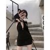 Pure Desire Neck Dress Women's Autumn Design Sense Niche Skirt Sexy Spice Girl Bottoming Hip Long Sleeve Short Skirt