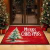 Christmas Tree Pattern Non-slip Entrance Door Mat Easy Cleaning Large Size Living Room Rugs Soft Red Green Room Decor Carpet