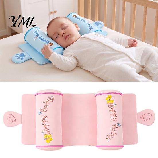 Adjustable Spacing Pillow Baby Head Shaping Pillow, Breathable Anti-Flat Crib with Portable Travel Air Rollers, Ergonomic Newborn Sleep Support