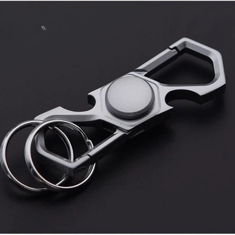 Multifunktionales EDC-Spielzeug zum Stressabbau, Schlüsselanhänger, Fidget Spinner, Flaschenöffner aus Legierung, Metallfinger, cooles Geschenk für Erwachsene und Kinder