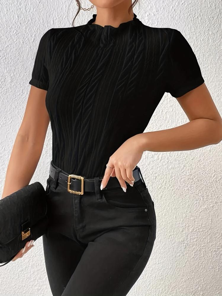 Casual Short Sleeve Top For Spring & Summer Women's Clothing