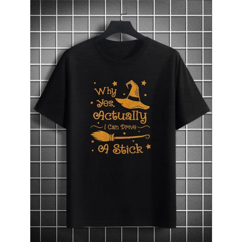 

Европейские размеры Хэллоуин Футболка Я умею водить Футболка с принтом, Мужская повседневная футболка с круглым вырезом на лето, Большой размер S чёрный