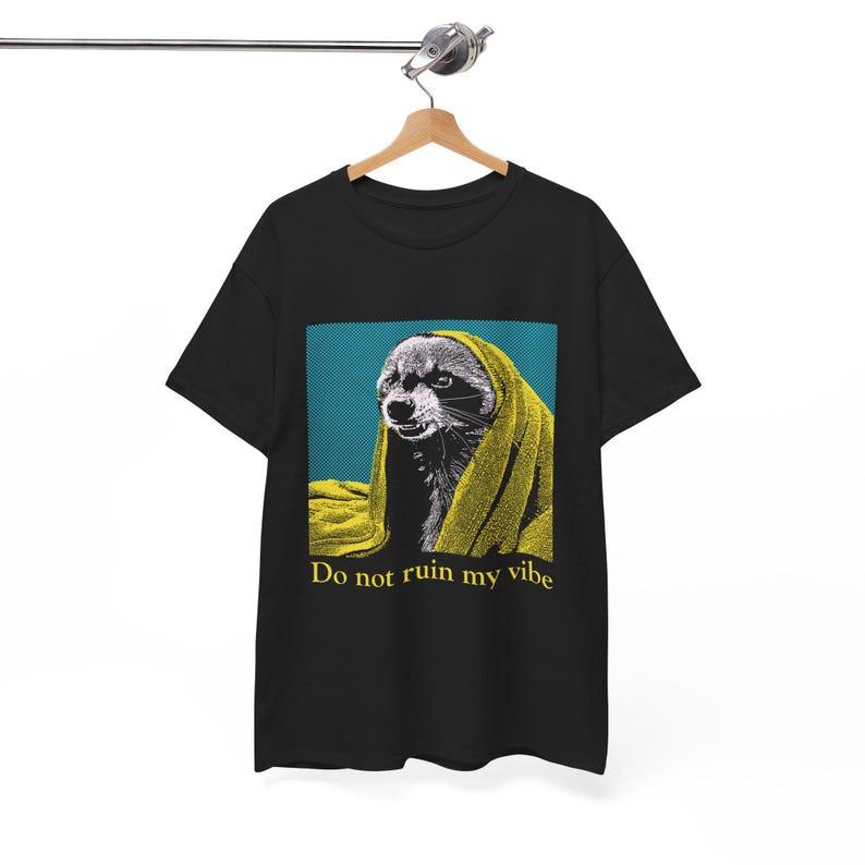 Don t Spoil My Ambiance Raccoon T-shirt Casual Street Fashion Personality Art Aesthetic Short Sleeve Round Neck Tops 4XL