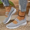 Women's Plus Size Beijing Cloth Flats, Knit Breathable Casual Summer Shoes