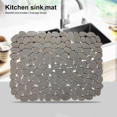 Pebble Sink Mat Anti-skid Drainage Anti-clog Dishes And Glassware Washing Sink Saddle Protector Kitchen