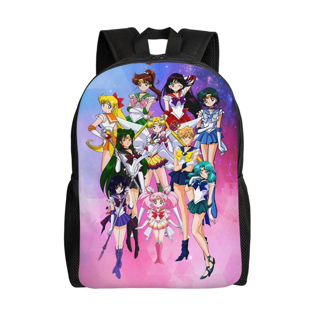 Sailors Anime Moons Backpacks for Men Women School College Students Bookbag Fits 15 Inch Laptop Tsukino Usagi Kino Makoto Bags