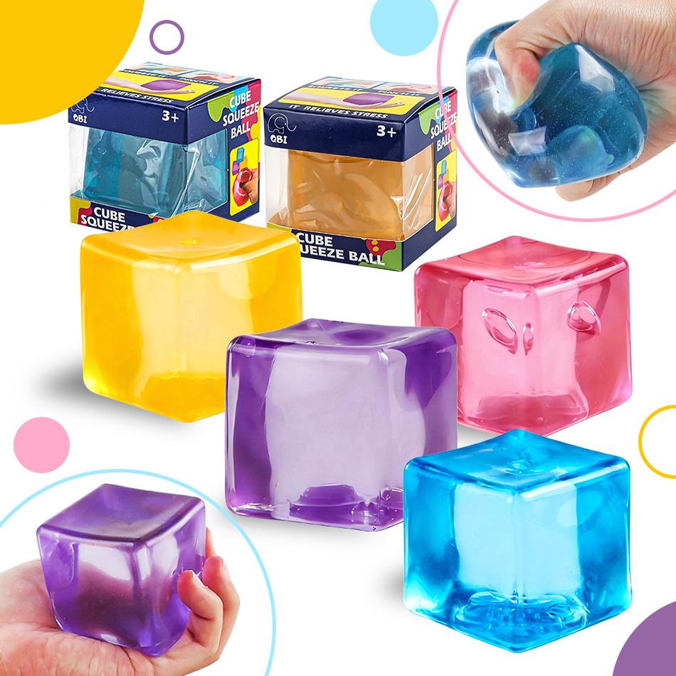 Spielzeug Spielzeug Spielzeug Schöner quadratischer Eis-Stressball Fidget Stressabbau Autismus Sensorisch Weich Knetbar Partygeschenke Geschenke für Erwachsene Kinder