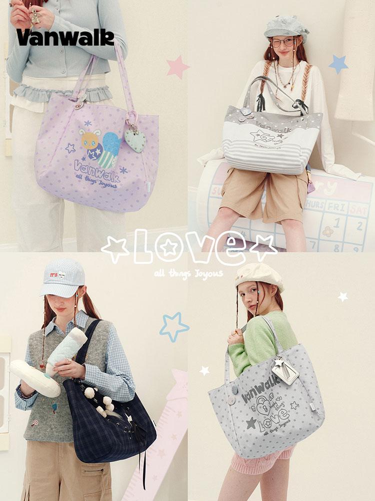 Vanwalk Clover Tote Bag [Dot Lavender]