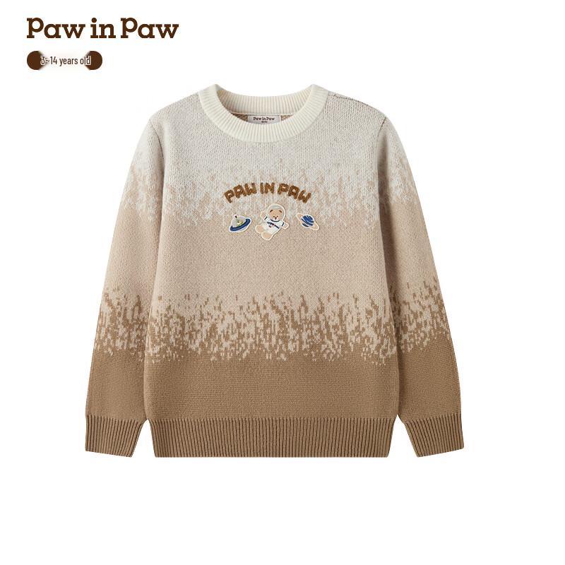 PawinPaw Boys  Cartoon Bear Anti-Static 5A Antibacterial Round Neck Sweater 120
