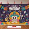 Party Backdrop Flat Banners Muertos Skeletons Dead Celebrations Wedding Event Photo Background Front Door Decor