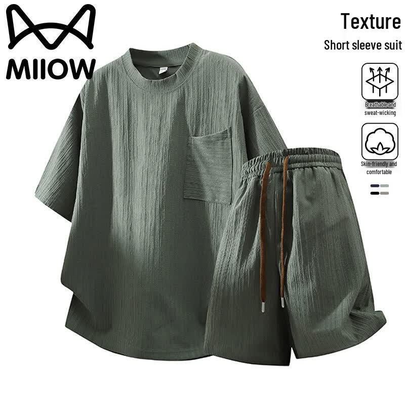 

Maoren Men s Casual Summer Two-Piece Set L