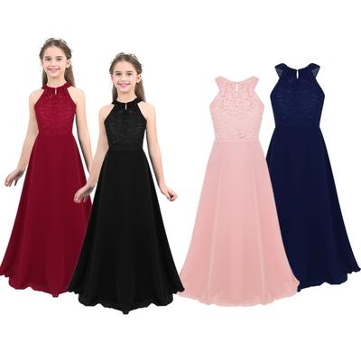 Vestiti da Bambina Moda Bambini Pizzo Chiffon Vestiti Festa Bambini Costume Matrimonio Damigella Fiori Principessa Vestito