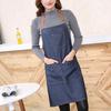 Adults Denim Blue Cooking Kitchen Restaurant Work Bib Apron Dress With Pocket