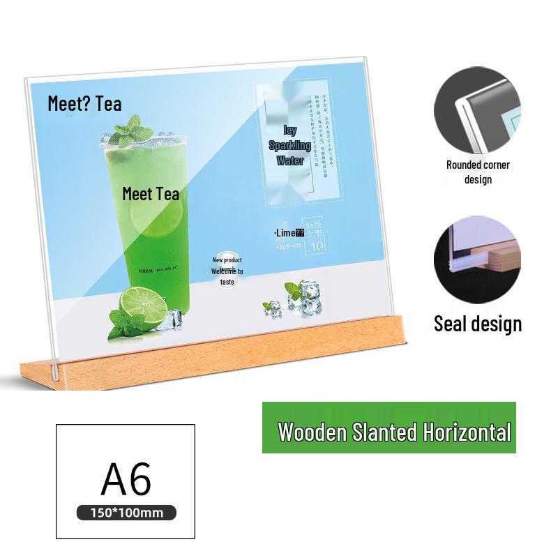 Menükarten aus Acryl und Massivholz: A5, A6, A4 Versionen für Anzeigen & Preisschilder