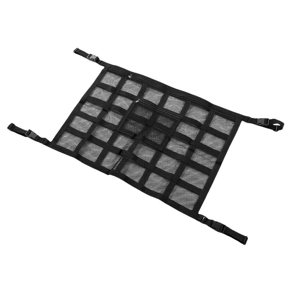Car Ceiling Cargo Net Pocket Double Layer Breathable Vehicle Roof Storage Mesh Organizer for Road Trip