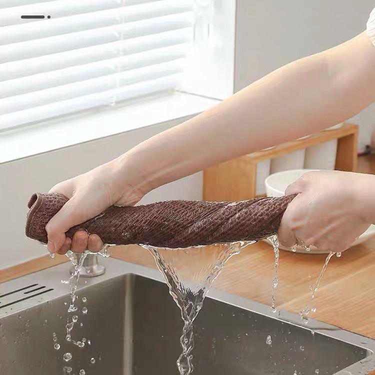 Lint-Free Pure Cotton Dish Cloth – Absorbent, Easy-Clean, Degreasing Kitchen Rag