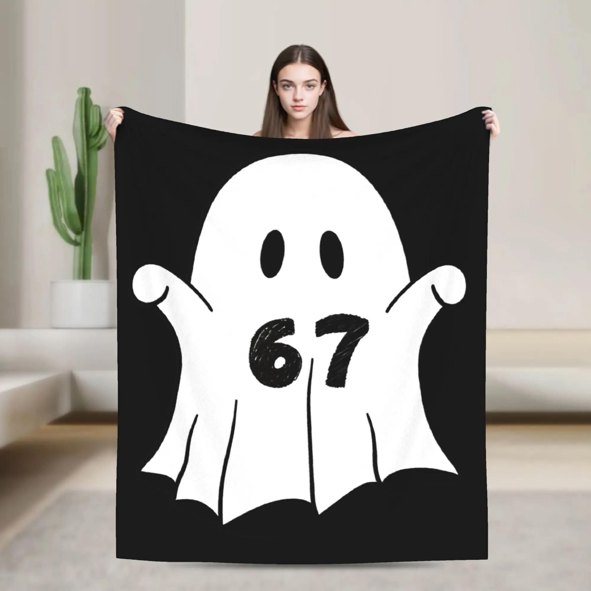 Meme Ghosts Funny Flannel Blanket Soft Winter Bedding Throw for Sofa Bed Outdoor Use Unisex 75X95CM