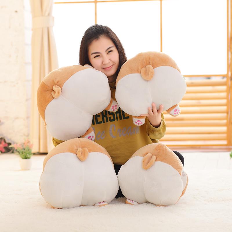 15 Corgi Billen Pluche Kussen Zachte Handwarmer Schattig Cartoon Hond Speelgoed Knuffeldier Bankkussen voor Huisdecoratie pillow beige