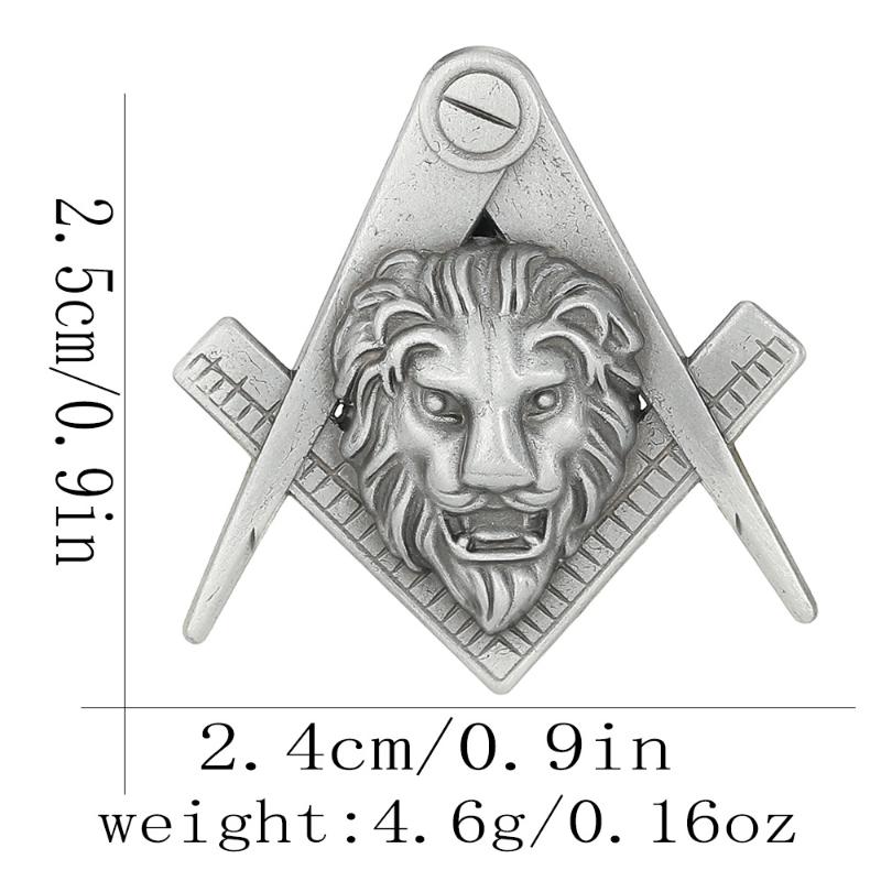 1 Peça Design de Cabeça de Leão Solar Emblema Maçônico Broches Insígnia Maçônica Emblema Maçônico Vintage Broches em Forma de Espada