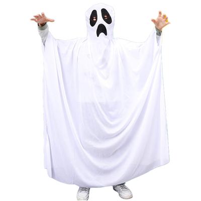 Morytrade Ghost Poncho, Cosplay, Ghost Halloween Cloak, Simply Put On Costume for Kids (160cm)