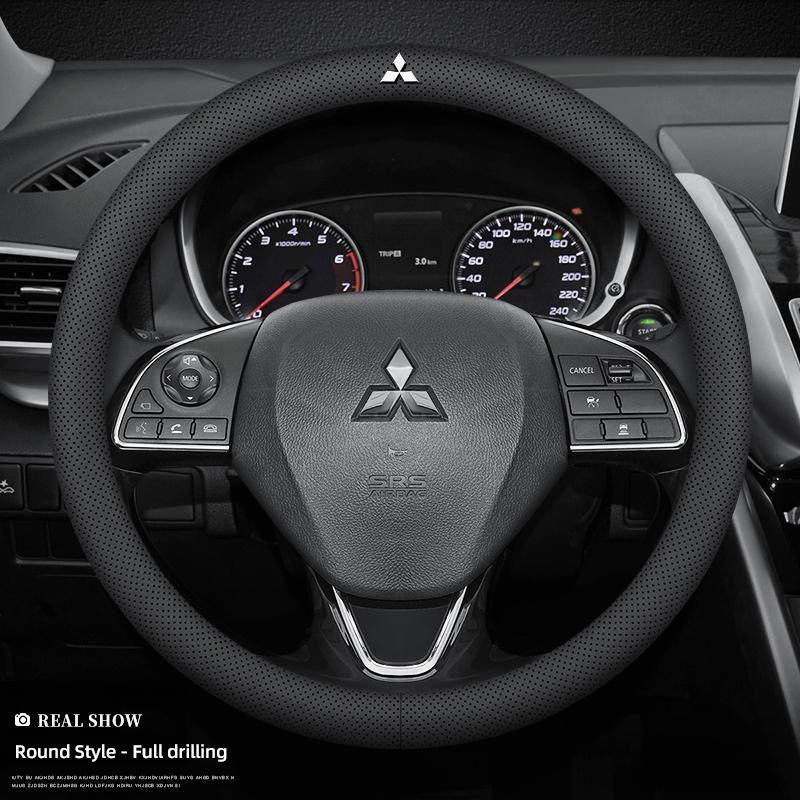 38cm Car Anti-slip Embossed PU Leather Steering Wheel Cover For Mitsubishi Eclipse Lancer Outlander Pajero ASX Colt I200 Ex Star