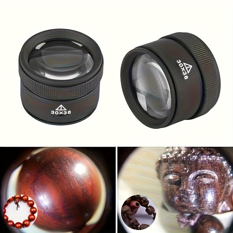 30x Glass Inspection Magnifier, Extremely Compact and Portable Desktop Magnifier, No Electricity Required, Classic