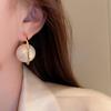 Fashion imitation pearl C-shaped silver needle earrings Personality temperament Commuter geometric earrings