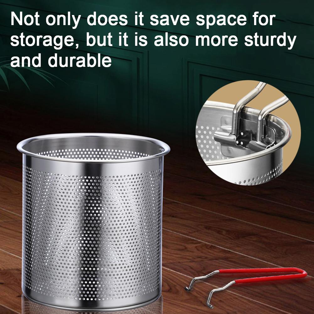 Stainless Steel Deep Fryer Pot with Strainer Mini Multifunction Frying Pot for Home Induction Cooker