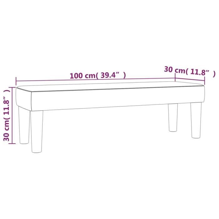 346671 vidaXL Banc Rose 100x30x30 cm Velours