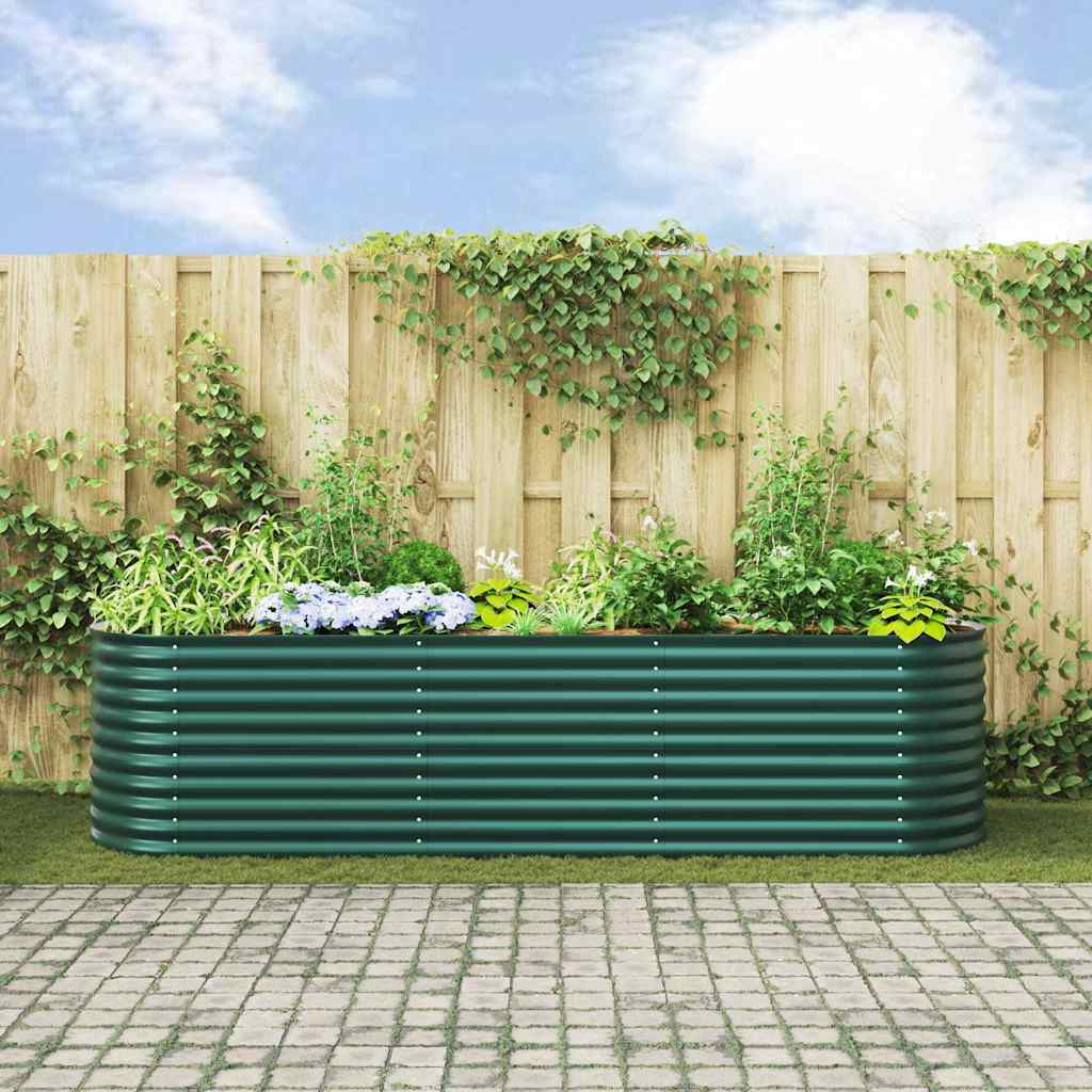 Elevated Garden Bed Green 320 X 80 X 81 Cm Steel