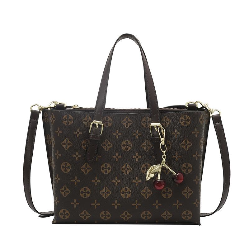 2025 Women's Retro Print High-End Crossbody Tote and Shoulder Bucket Bag