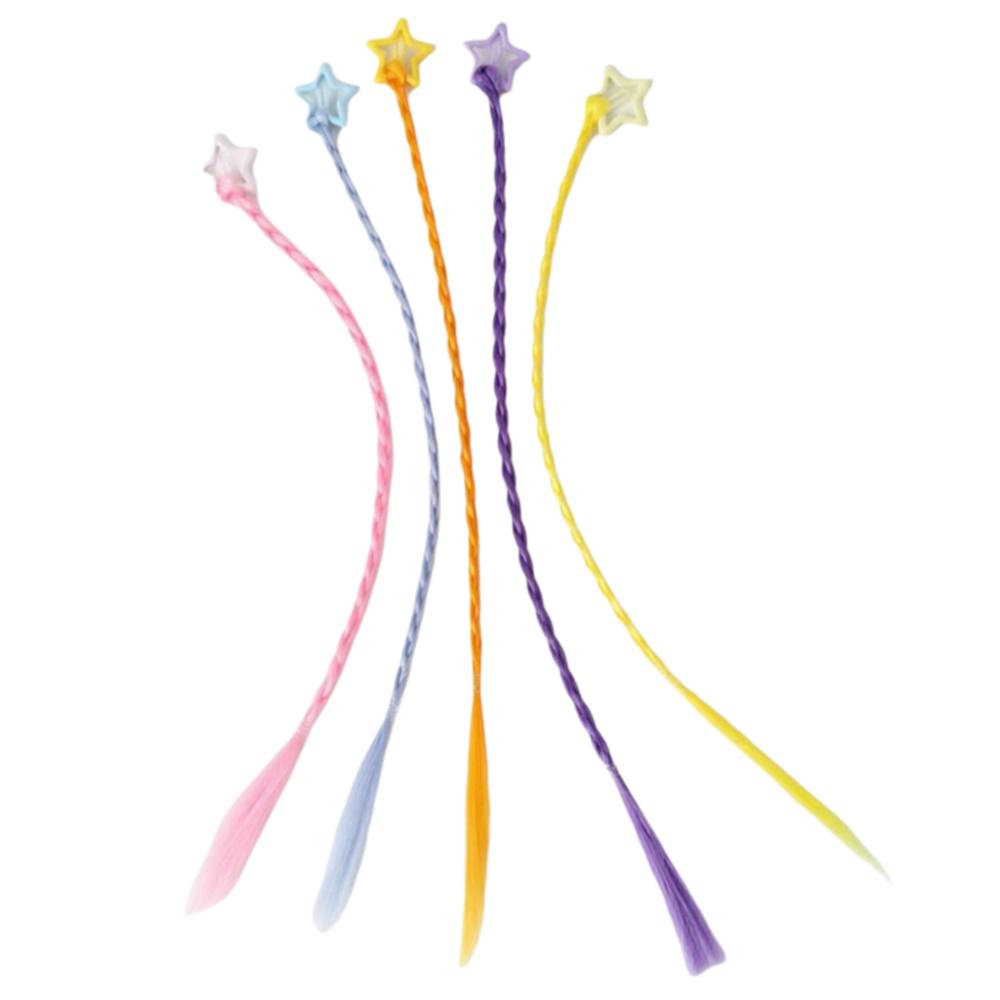 5pcs Cute Y2K Star Hair Clip Sweet Braided Hair Pieces Mini Hair Clip Decorations Music Festival