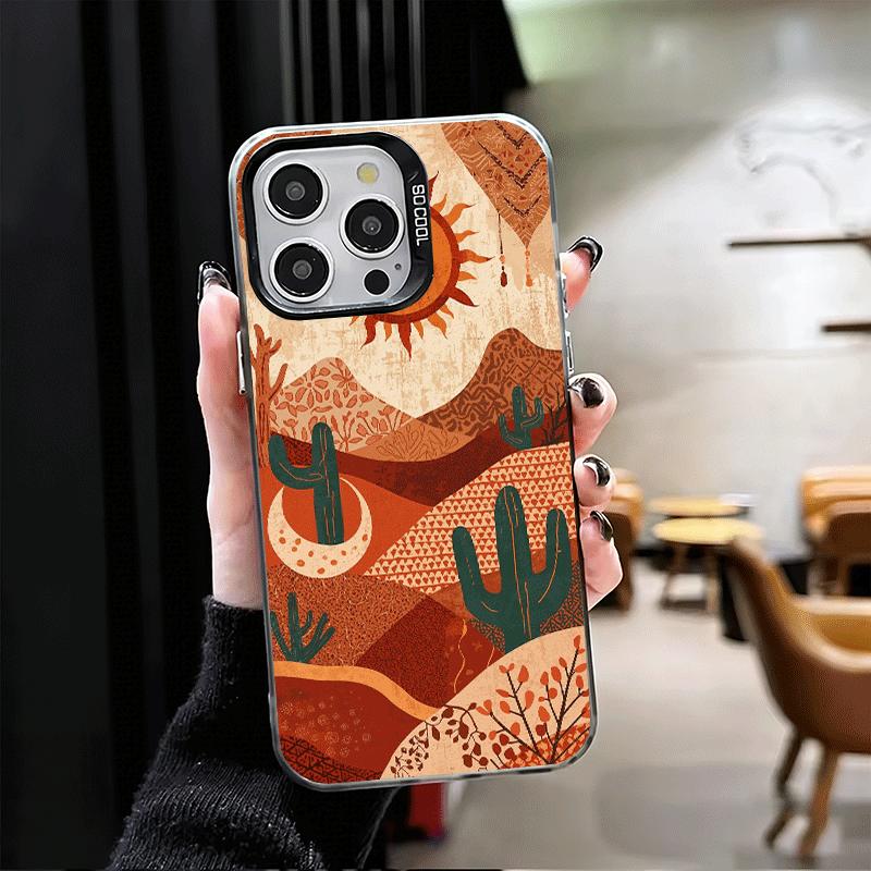 Cactus Pattern Shockproof Phone Case for iPhone 17 Air 16 16E 15 Pro Max 14 Plus 13 Mini 12 Back Cover Anti Fall Fundas