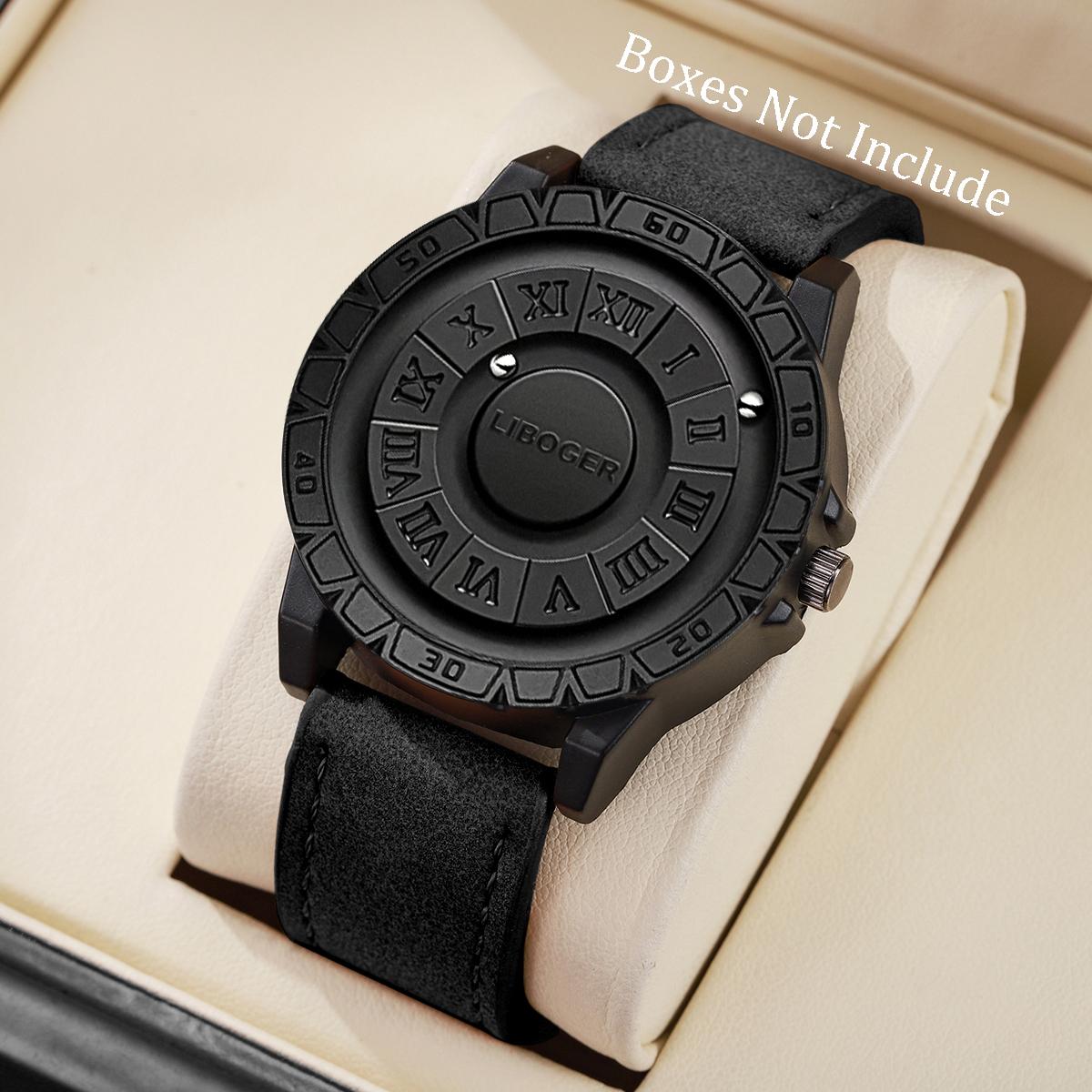 

Роскошные мужские бизнес-часы с магнитной подвеской, повседневные кварцевые наручные часы с кожаным ремешком, reloj hombre