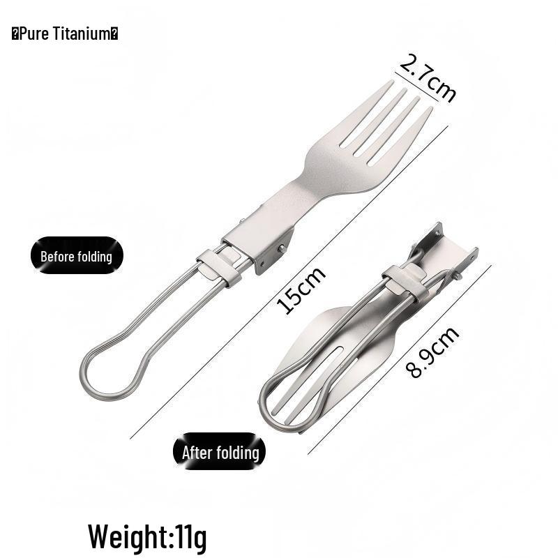 Liang Sheng Ultra-light Titanium Folding Cutlery Set: Spoon, Fork, Chopsticks for Camping, Picnic, Travel, and Hiking.