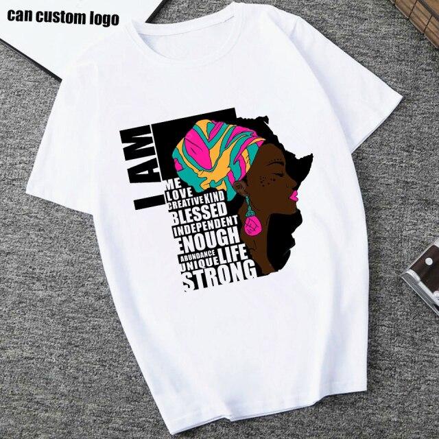 Buy Women Black African Girl Print Tshirt Femme Harajuku Shirt